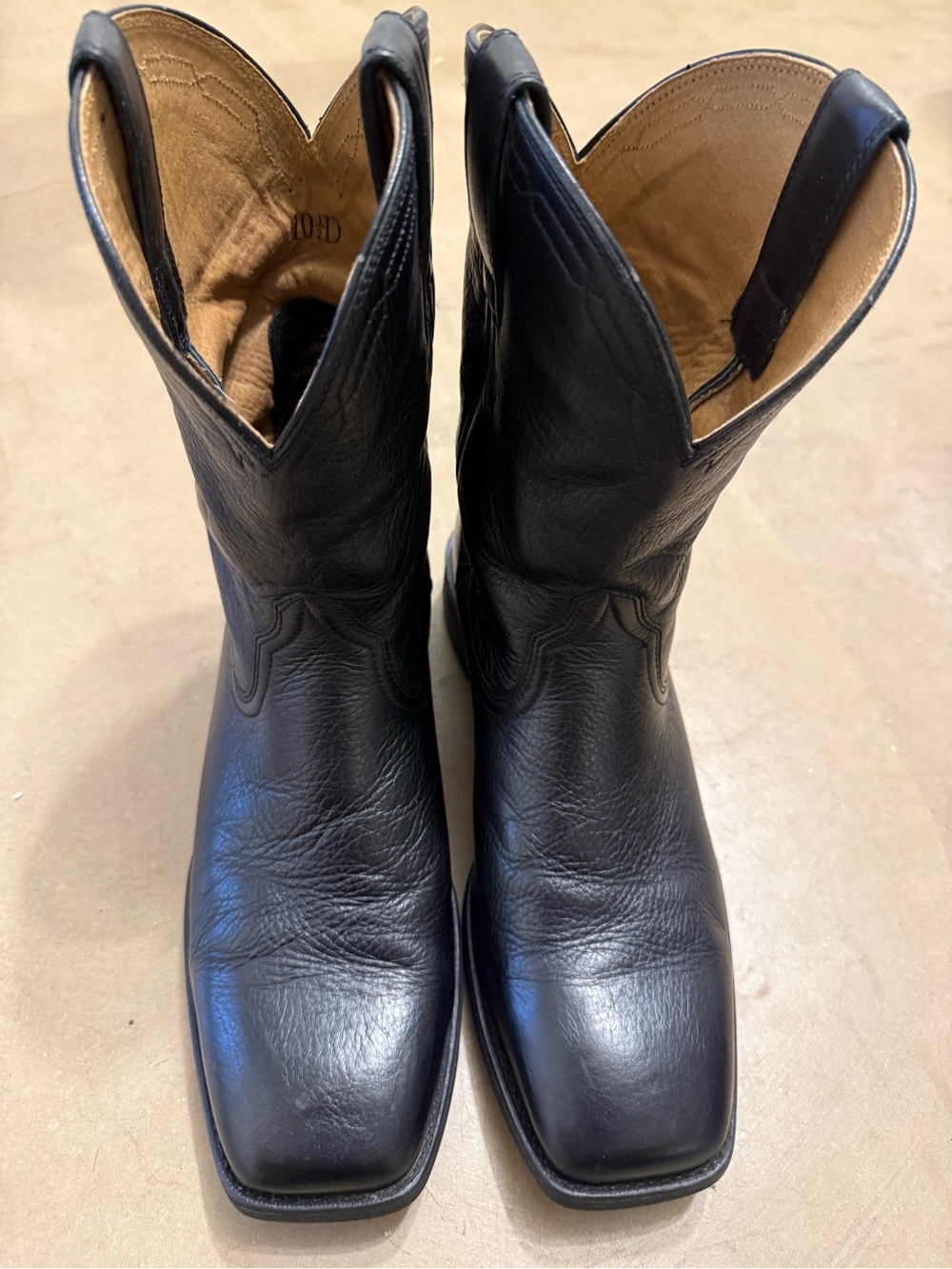 Ariat Black Leather Cowboy Boots - Men's Western Pull-On